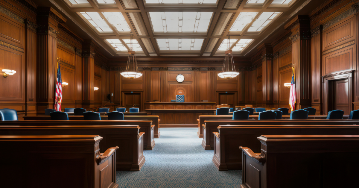 An empty courtroom