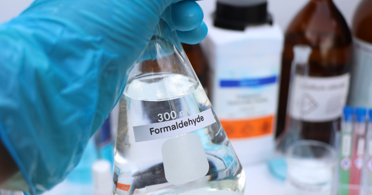 Lab bottle containing formaldehyde